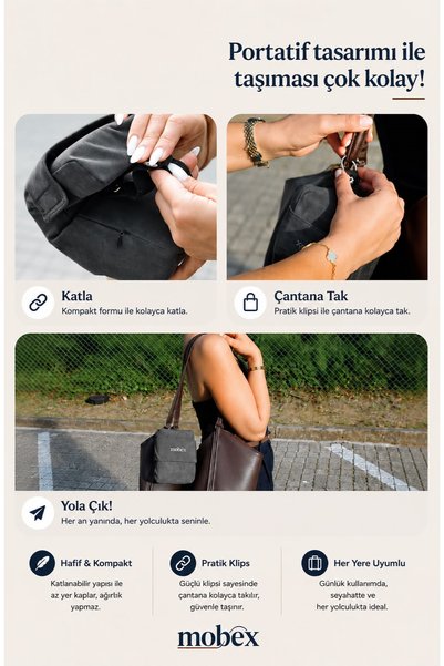 mobex Cama Yapışan Premium Visco Travel and Neck Pillow - with Headphone Gift