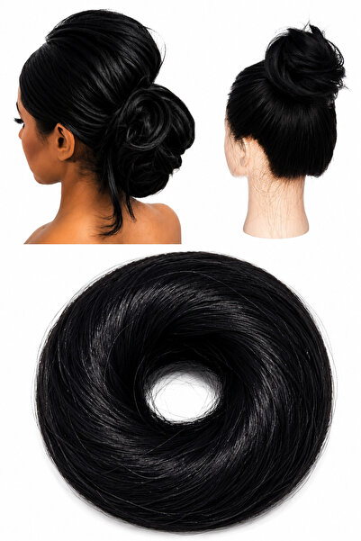 Estelle Bun Extensions - Human Hair Elastic Donut Chignon Bun Topknot Costume...