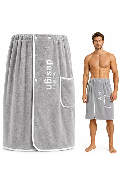 miraza Men's Microfiber Bath Towel Quick Drying Absorbent With Pocket and Adj...