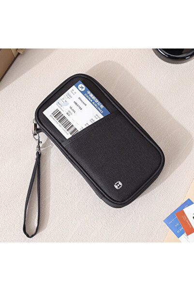 Choice محفظة جواز سفر سوداء اللون مزودة بتقنية حجب الترددات اللاسلكية (RFID)،...