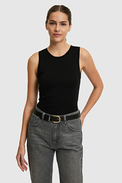 U.S. Polo Assn. Women's Black Crew Neck Basic T-Shirt 50323534-Vr046