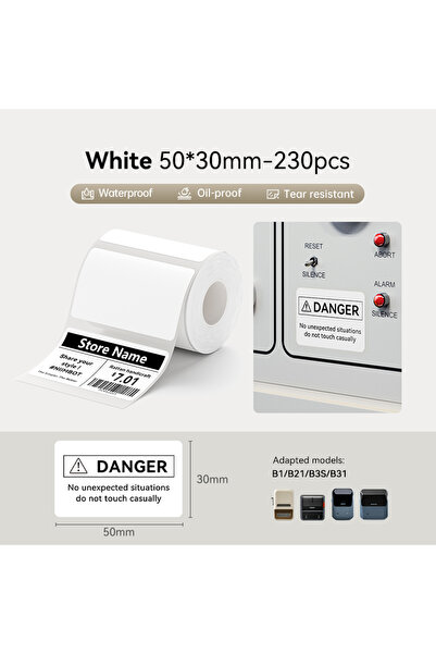 Choice4 White 5030 Niimbot Thermal Label 20-50mm Width Round/White/Color Adhe...