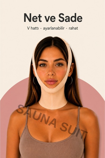 SAUNA SUIT Çene Ve Yüz Bölgesi Bandı - Esnek Ayarlanabilir Yüz Maskesi