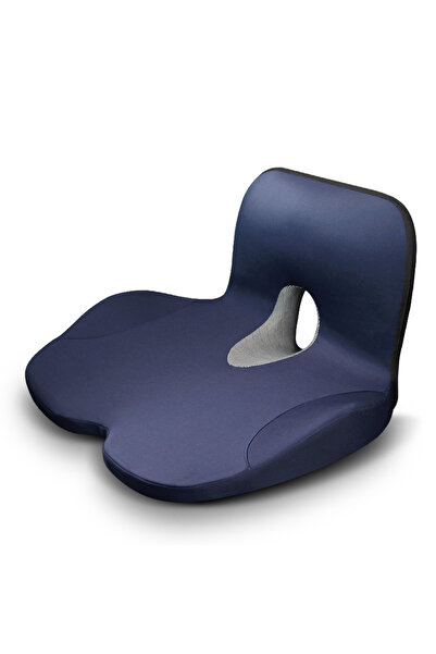 Choice 47x34x27cm Navy blue L-Shaped Integrated Office Chair Seat Cushion Mem...
