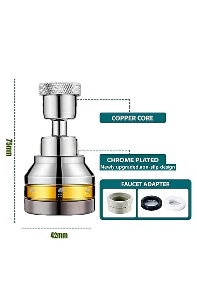 Choice Short 75mm 3 Modes Adjustable Brass Kitchen Faucet Aerator Stainless S...