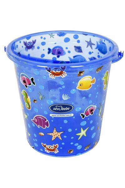 Sevi Bebe Şeffaf Desenli Banyo Kovası 12 Lt Mavi