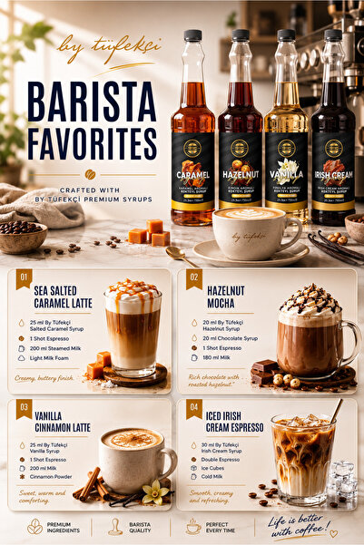 By Tüfekçi Irish Cream Aromalı Kahve Şurubu 750 ml + 3 Cl Şurup Pompası | Kahve, Latte, Kokteyl ve Tatlı İçin Avantajlı Set