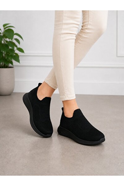 homiro Laceless Knit Sneaker-Black