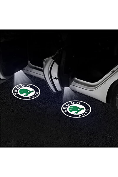 Choice for skoda 2pcs Car Door Projector Lamps LED Welcome Shadow Lights For ...