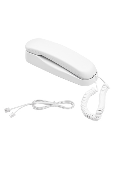Choice1 WHITE Mini Desktop Corded Landline Phone Fixed Telephone Wall Mountab...