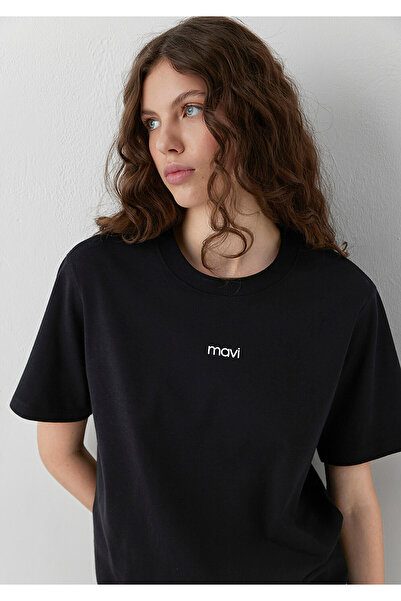 Mavi Logo Printed Black T-Shirt Regular Fit / Normal Cut 1612829-900