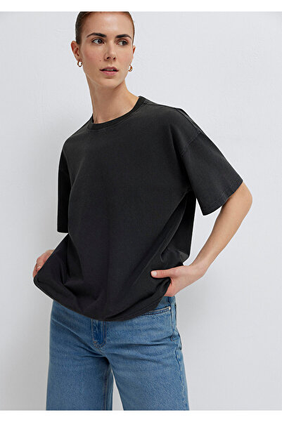 Mavi Anthracite Basic T-Shirt Loose Fit / Comfortable Loose Cut 1614313-70087