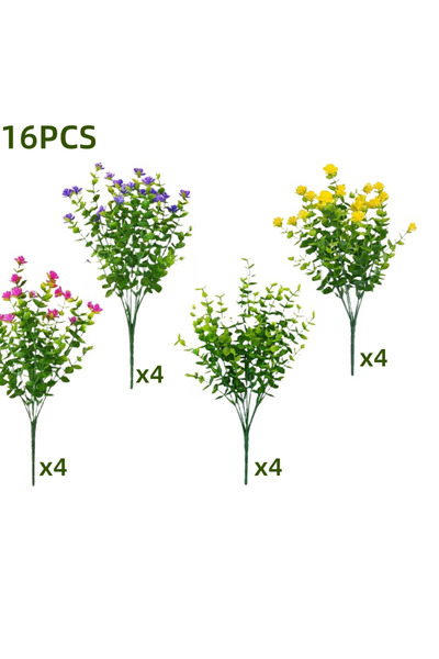 choice2 16PCS 8/12/16PCS UV-Resistant Artificial Plants - Fade-Proof Faux Flo...