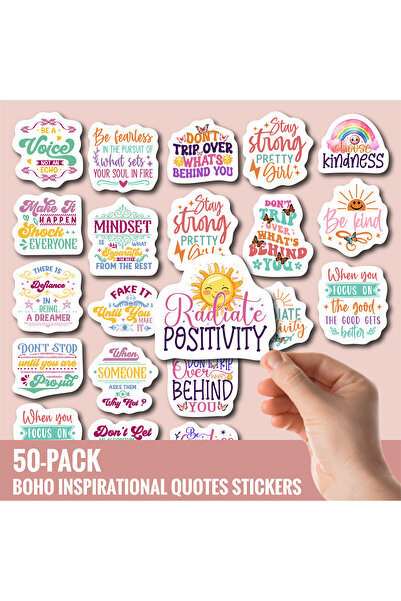 Choice 50 Pack 50 Pack Motivational Quote Stickers – Aesthetic Waterproof Vin...