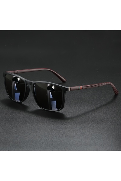 Choice5 C2-black red Classic Fashion Square Sunglasses - Lightweight Frame wi...