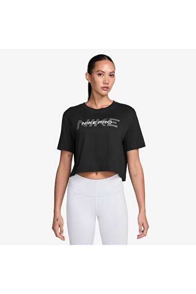 Nike W NK PRO SS CRP TEE FA24 HF0762-010 Μαύρο