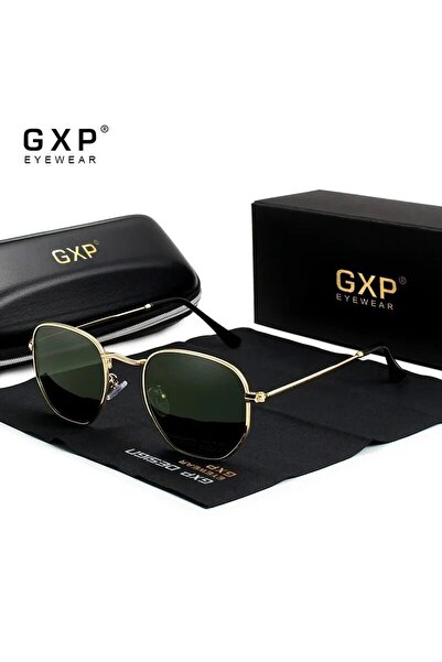 Choice3 gold green GXP Fashion Hexagon Retro Reflective Sunglasses Men Sun Gl...