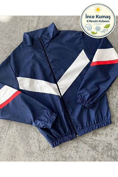 Lushen Unisex Dijital Baskı Paraşüt Kumaş Oversize Baskılı Siyah Rüzgarlık Ya...