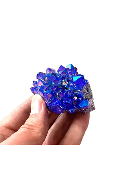 choice2 1pc 30g 1pc Blue Color Titanium Coated Rock Crystal Cluster, Stunning...