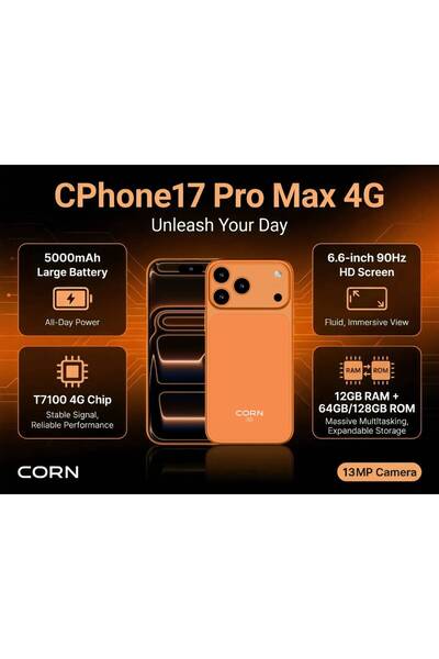GENERAL CPHONE 17PRO MAX, 6.6", 64GB Storage +5(2+3Extended) RAM, 5000mAh (Du...