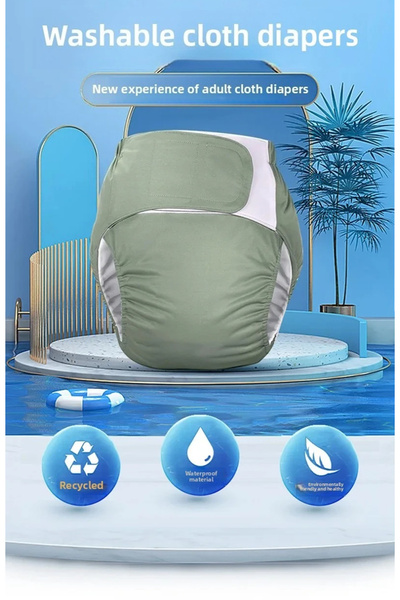 choice2 green Waterproof Diapers Washable Reusable Adult Elderly Cloth Diaper...