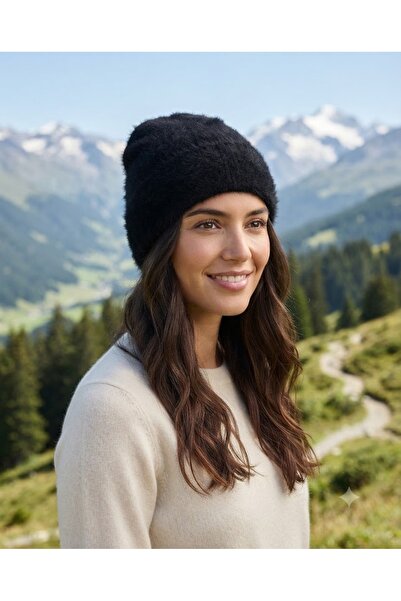 Fonem Unisex Yusa Beanie Fo 2780 Black Durable Woven, Plain Patterned, and So...