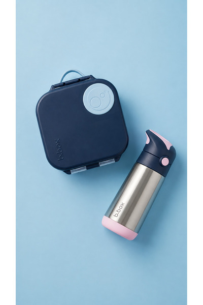 b.box Mini Lunch Box for Kids + Insulated Water Bottle 350 ml – Midnight x In...