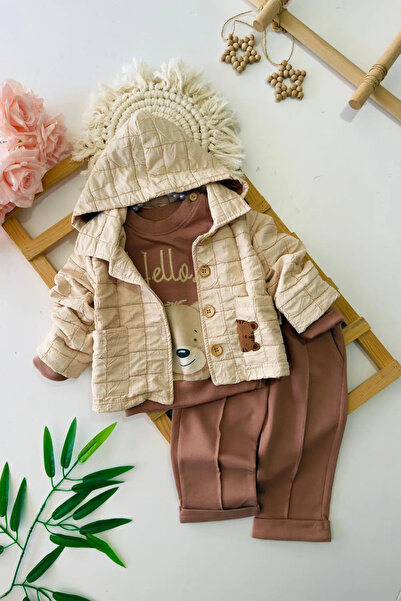 Minigimin Cicileri My Little One's Cicileri Hello Teddy Bear Patterned Quilte...