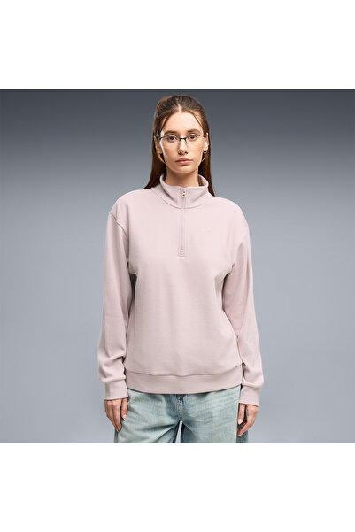 Puma Essentials Elevated Women's Beige High Neck Sweatshirt