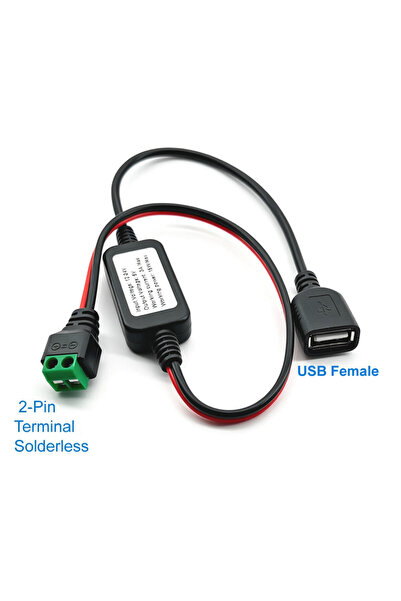 Choice USB Female 12V/24V to 5V Converter DC-DC Buck Module Power Adapter Cab...