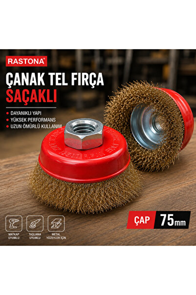 RASTONA ÇANAK TEL FIRÇA SAÇAKLI Ø75