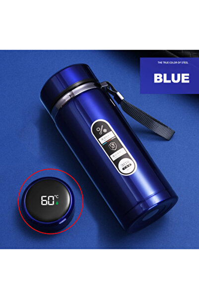 Choice 1L Blue SoftAura Stainless Steel Thermos Bottle LED Temperature Displa...