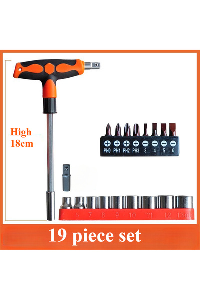 Choice1 NO4 Screwdriver Set with T-Shape Cross and Straight Slot Hexagon and ...