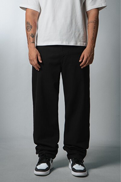 UKHWD SUPPLY Black Urban Men's Baggy Jean Trousers Uk1082Sy
