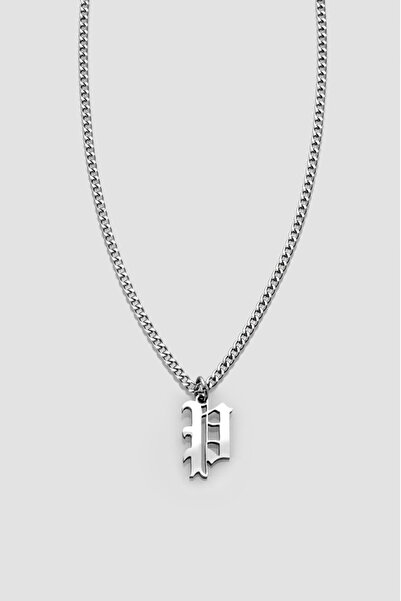 UKHWD SUPPLY Gothic Letter P Necklace - 316L Steel Ka1112Gm