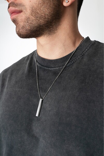 No Future Steel Bar Necklace Ft2267Gm