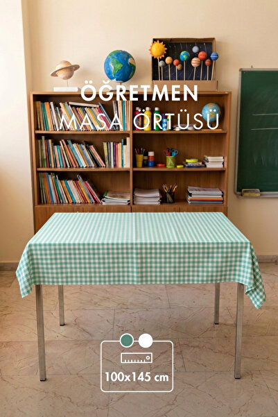Bimotif Green Teacher Tablecloth - 140X100 cm (Without Tire)