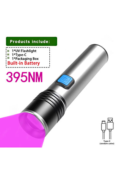 Choice 395NM 365/395nm UV Flashlight Zoom Type-C USB Rechargeable Black Light...