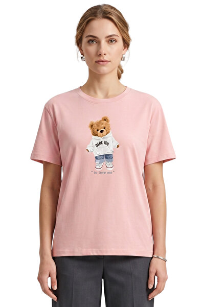 DK DAKSEL Μπλουζάκι Dare You με κουκούλα Teddy Bear με τύπωμα oversized Regul...