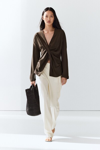 Massimo Dutti Drape detaylı dökümlü bluz