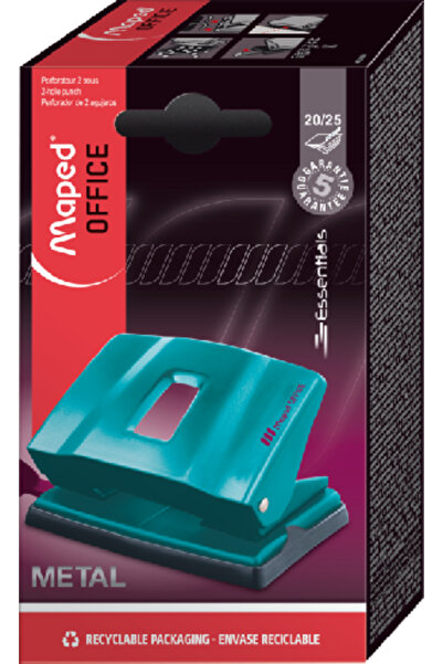 Maped Essentials Metal 2 Holes 20/25 Sheet Capacity Deco Hole Punch Perfarato...