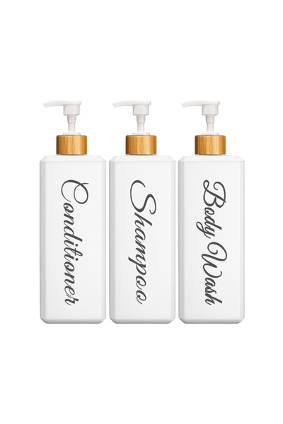 Choice white 500ml Bathroom Dispensers Square Shampoo Shower Gel Body Wash Di...
