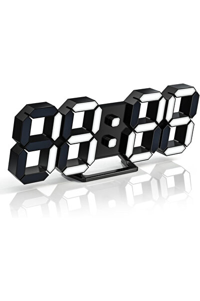 Choice Black white 3D LED Digital Wall Clock Desk Alarm Clock with Remote Con...