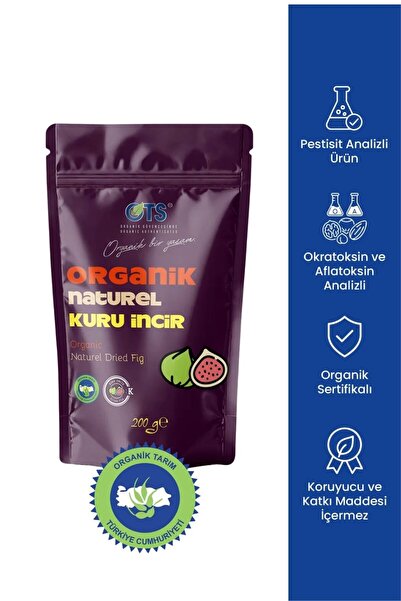 OTS Organik Kuru Incir ( Naturel ) 200 G. (Organik Sertifikalı, Pestisit Anal...
