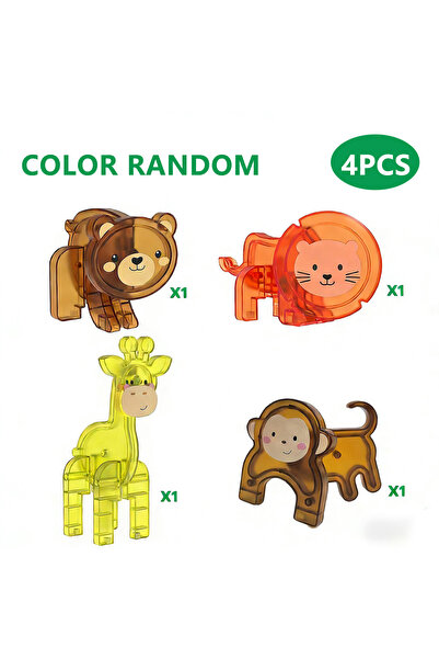 Choice1 4pcs Magnetic tile toy accessories, small animals, children's puzzle ...