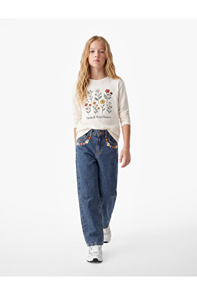 Koton Cotton Long Sleeve Crew Neck Floral Printed T-Shirt