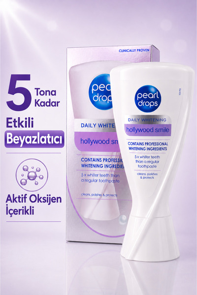 Pearl Drops Hollywood - Beyazlatıcı Diş Macunu 50 ml - 5 Ton Beyazlatma Profe...