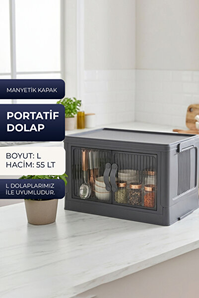 Kitchen Life Çok Amaçlı Portatif Istiflenebilir Organizer Dolap - Saklama Kut...
