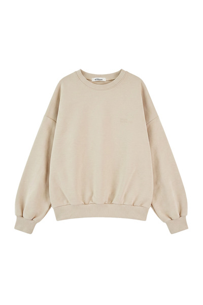 WINGS BRAND Hanorac supradimensionat de damă cu guler rotund UNLEASH WINGS BEIGE