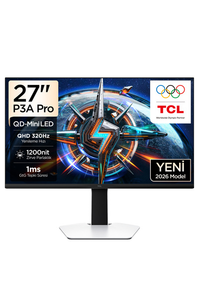 TCL 27P3A Pro 27 İnç QHD QD-Mini LED Oyuncu Monitörü, 320 Hz, 1 ms GTG, HDR10...